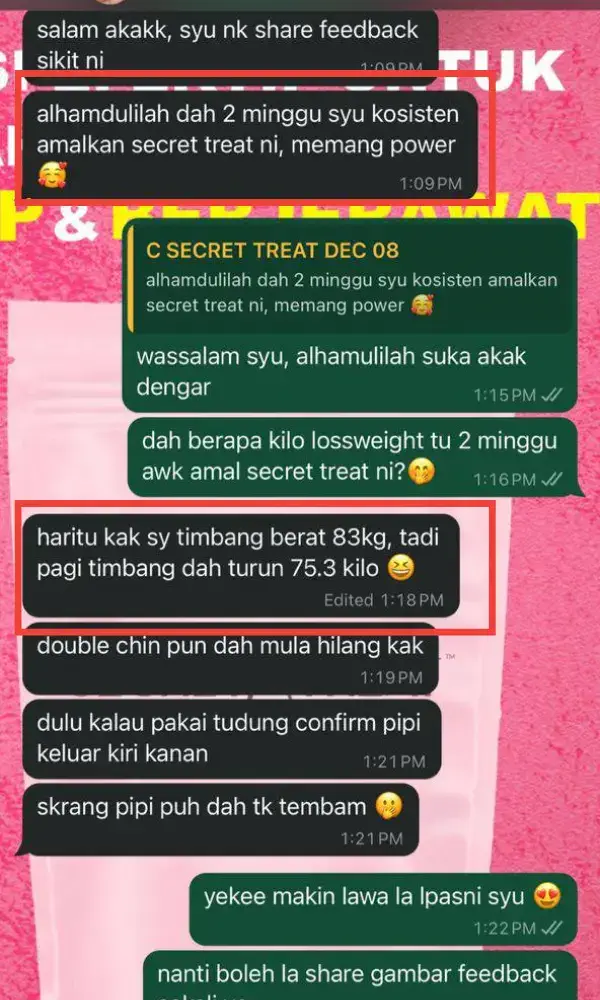 WOW! DARI 83KG TURUN 75KG!